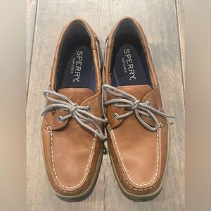Sperry Top Sider Men’s Leather Brown Tan Eye Boat Shoes #STS21592 Size: 9.5